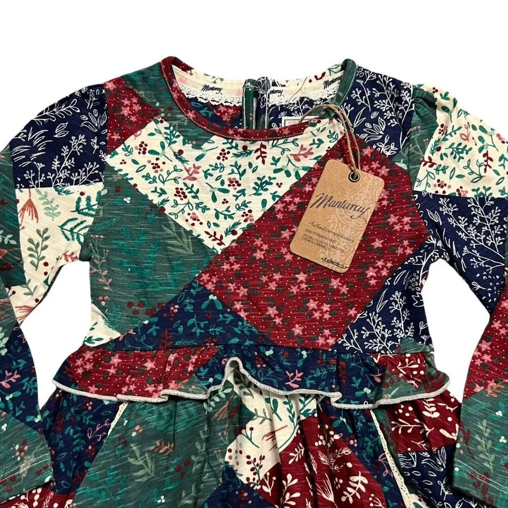 NEW Mantaray 4-5Y Patchwork Floral Twirl Dress